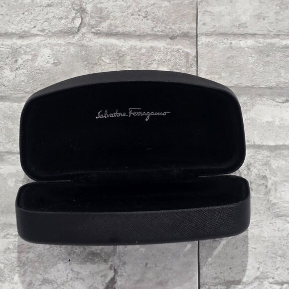Salvatore Ferragamo Sunglasses Eyeglass Clamshell Case Hard Case Black Fliptop - Picture 1 of 6